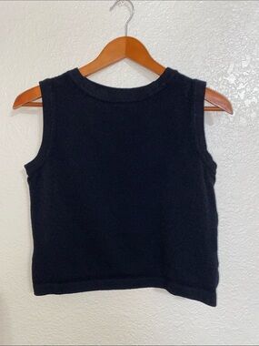 Classic Black Ribbed Knit Sleeveless Tank